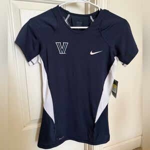 Nike Women's Dark Blue and White Sports Jersey